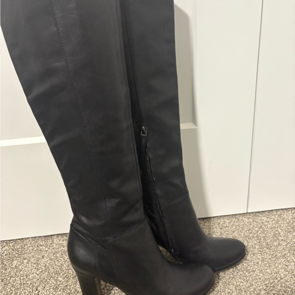 Sam Edelman Serephina Women’s Black Leather Knee High Tall Heeled Boots Size 6 - Picture 3 of 9